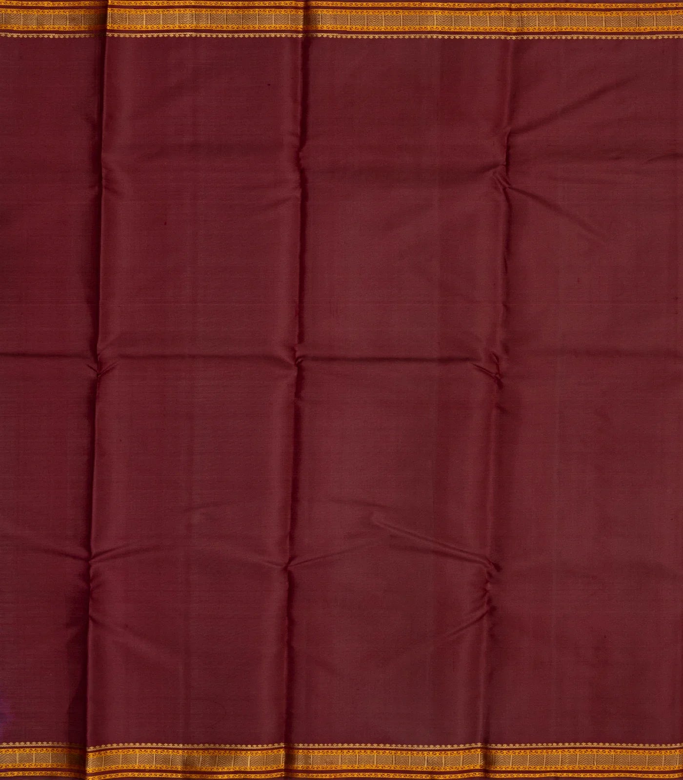 Maroon Handloom Kanchi Cotton Saree With Dotted Stripes