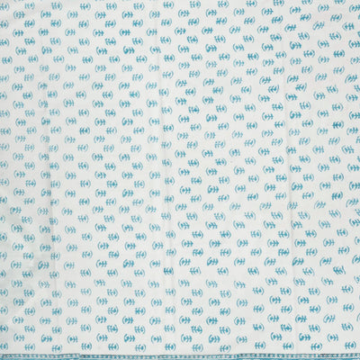 Steel Blue Woven Jaipur Cotton Saree Printed With Flower Motifs