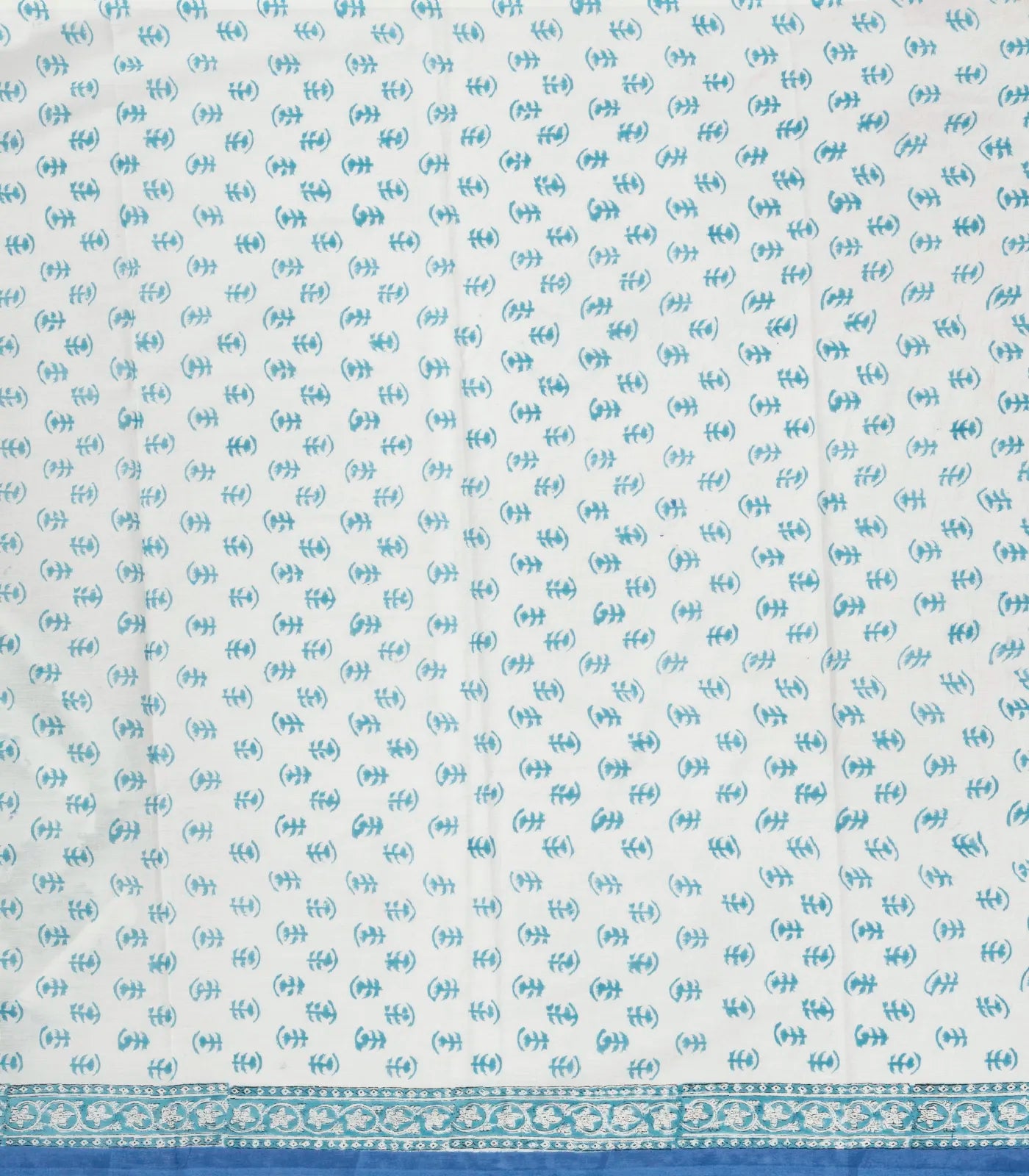 Steel Blue Woven Jaipur Cotton Saree Printed With Flower Motifs