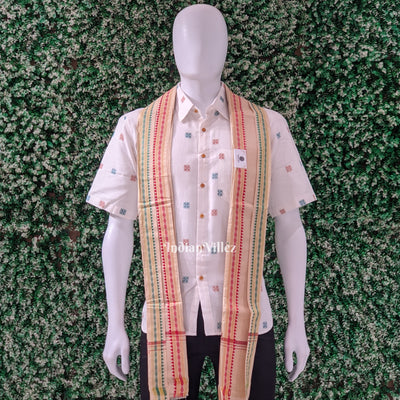 Premium Handwoven Cotton Uttariya for Men