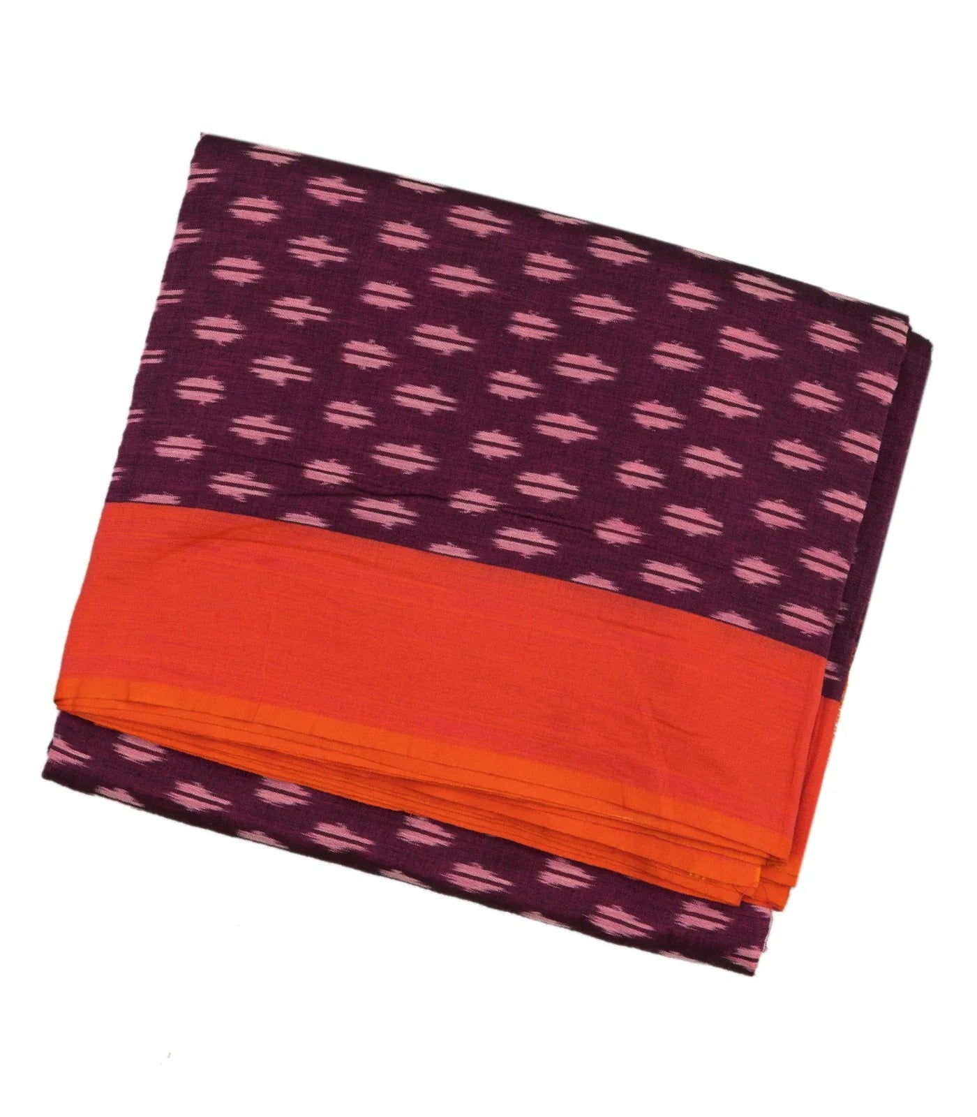 Mauve Handwoven Orissa Cotton Saree With Tie & Dye Floral Motifs