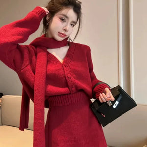 Sara Luxe Winter Coord Set with Scarf