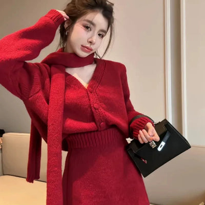 Sara Luxe Winter Coord Set with Scarf