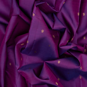 Purple Handloom Kanchipuram Silk Saree With Corner Buttas