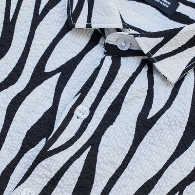White Abstract Printed Shirt