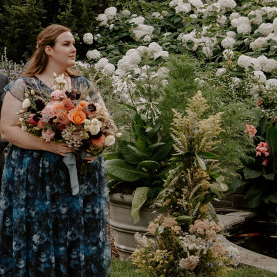 A Romantic Museum Wedding with Bright DIY Flowers