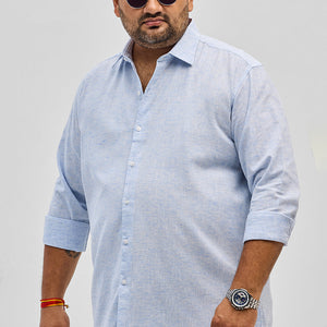 Light Blue Linen Blend Shirt
