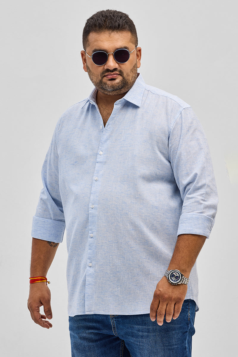Light Blue Linen Blend Shirt