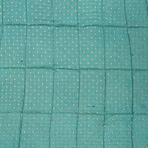 Turquoise Woven Organza Printed Saree With Embroidered Border