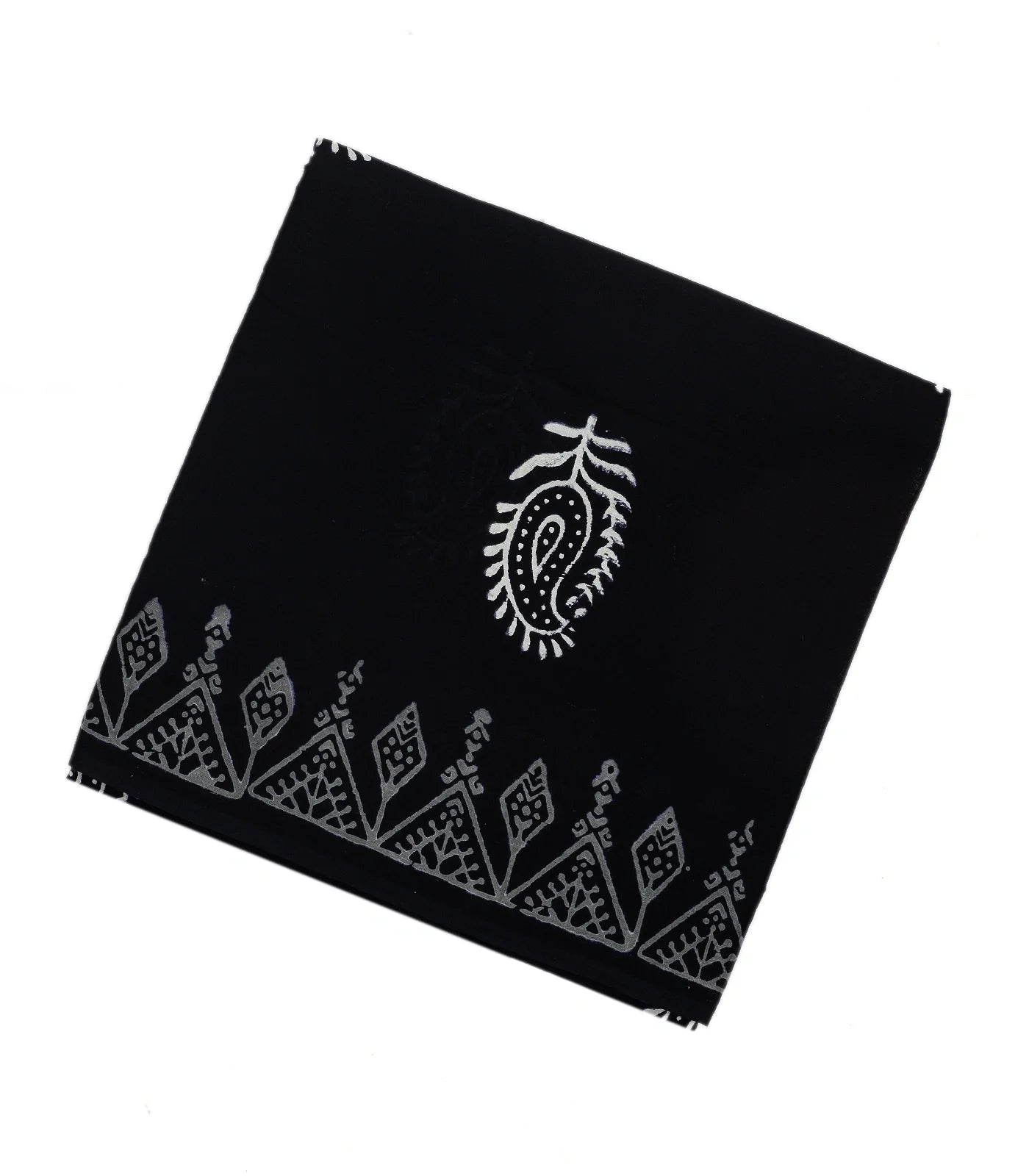 Black Woven Jaipur Cotton Saree Printed With Mango Motifs