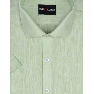 Core Cotton linen Green Half Sleeve Shirt