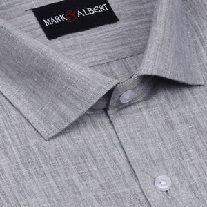 Core Cotton linen Grey Half Sleeve Shirt