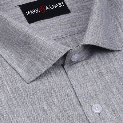 Core Cotton linen Grey Half Sleeve Shirt