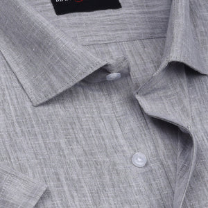 Core Cotton linen Grey Half Sleeve Shirt