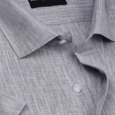 Core Cotton linen Grey Half Sleeve Shirt