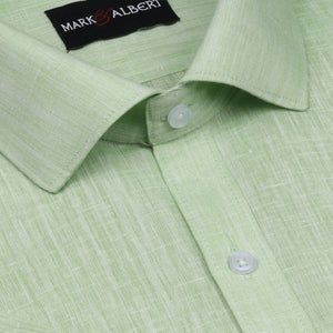 Core Cotton linen Green Half Sleeve Shirt