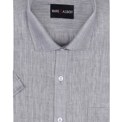 Core Cotton linen Grey Half Sleeve Shirt