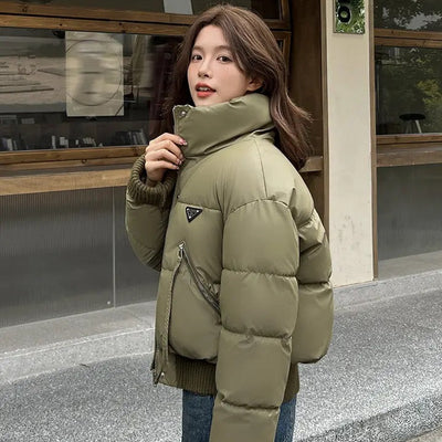 Kio Warm Parka Jacket In Army Green
