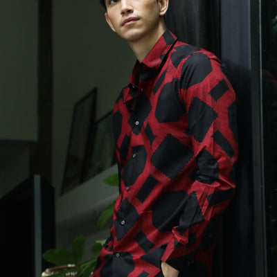 Rare Rabbit Men'S Eddard Black Shirt Cotton Fabric Collared Neck Full Sleeves Button Closure