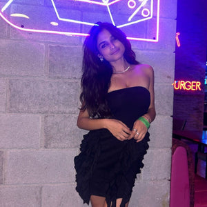 Vairo Offshoulder Ruffled Dress in Black