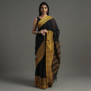 Black - Begampuri Handloom Cotton Saree