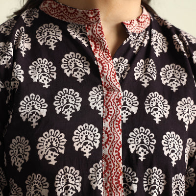Black - Bagh Block Printed Cotton Kurta with Palazzo Set