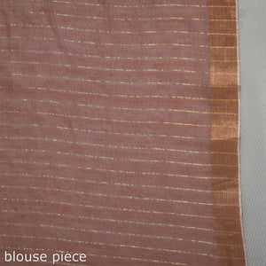 Brown - Handloom Cotton Phulia Jamdani Saree with Tassels