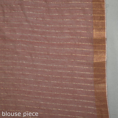 Brown - Handloom Cotton Phulia Jamdani Saree with Tassels