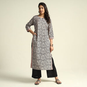 Black - Bagh Block Printed Cotton Kurta with Palazzo Set