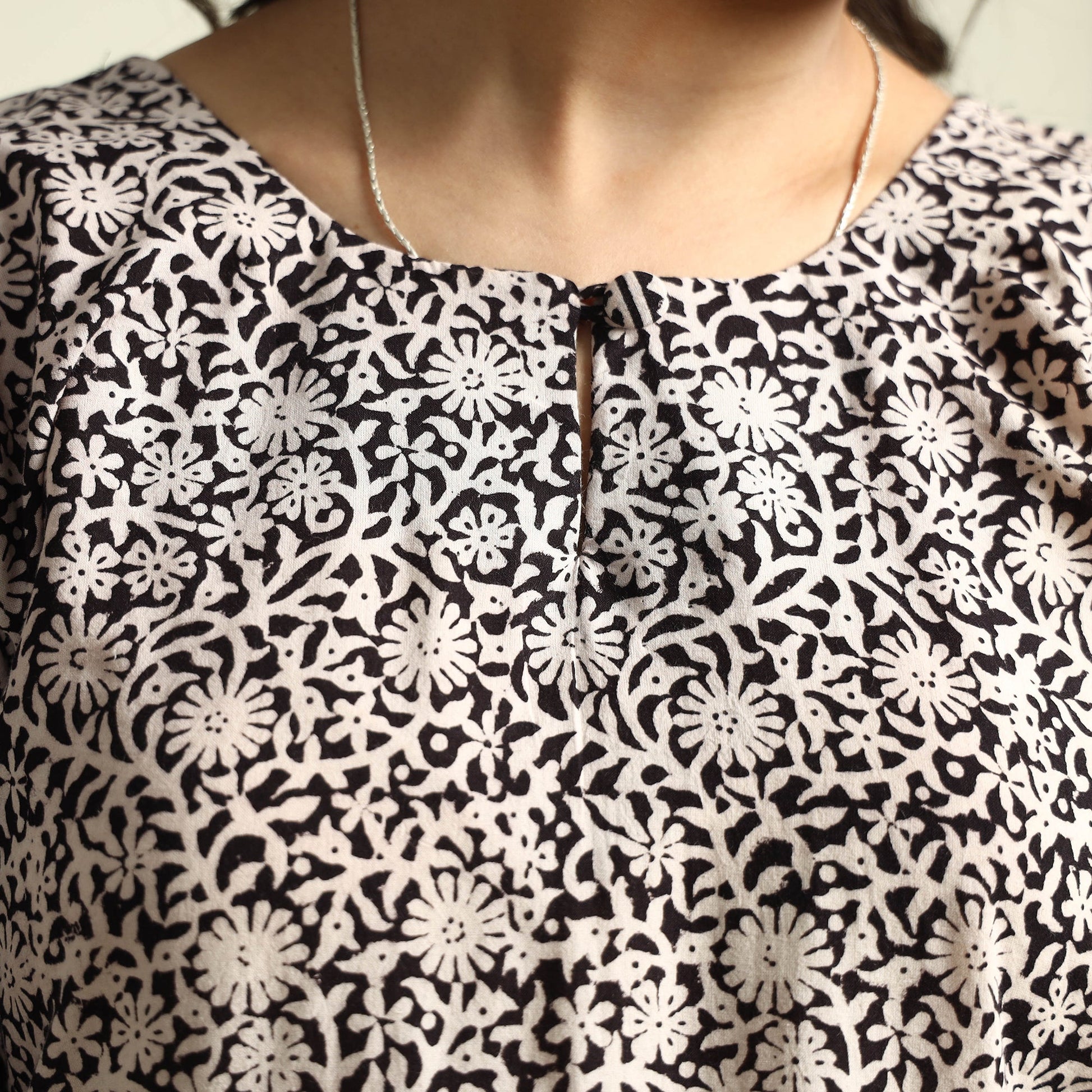 Black - Bagh Block Printed Cotton Kurta with Palazzo Set