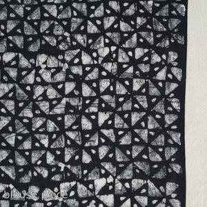 Black - Cotton Hand Batik Print Saree 10