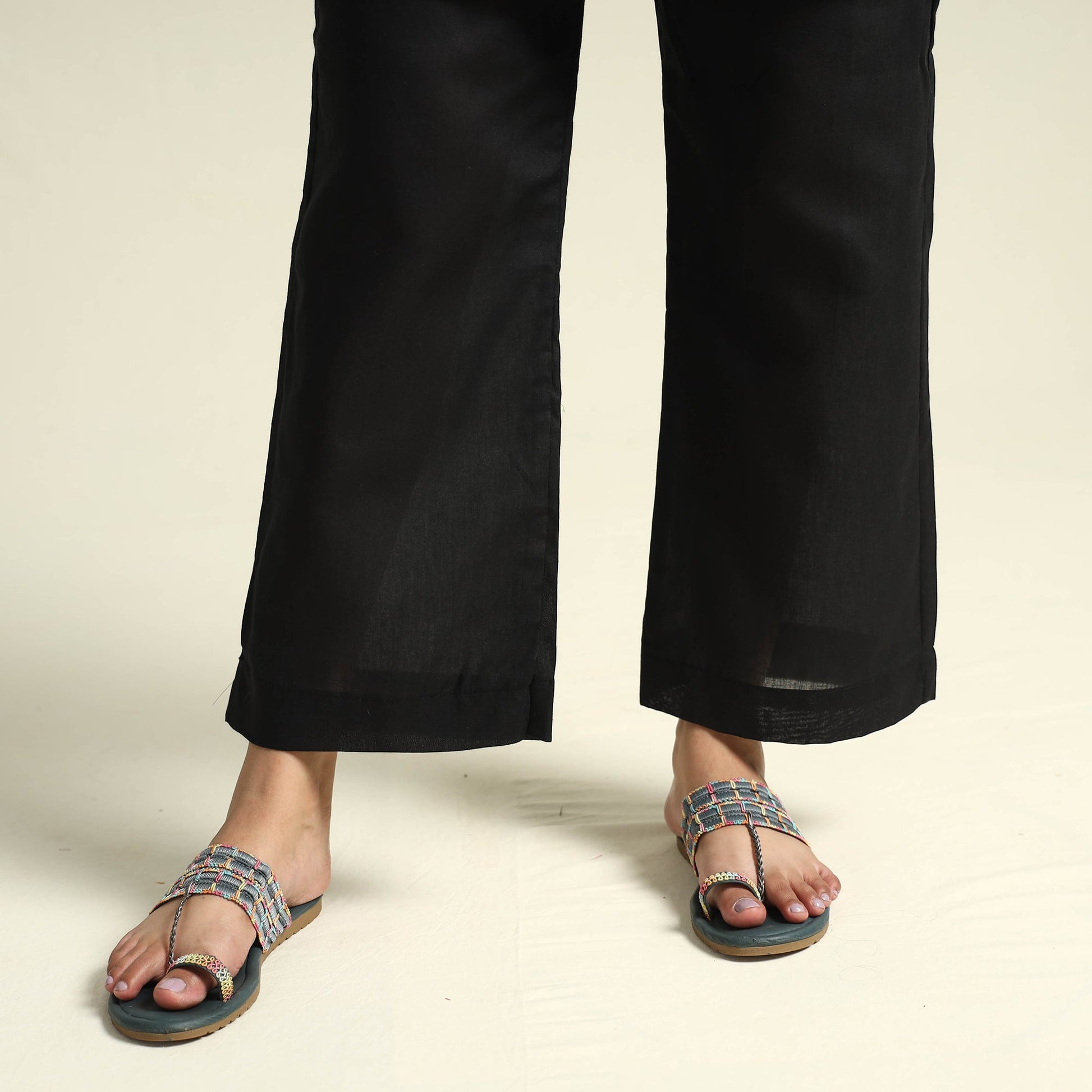 Black - Bagh Block Printed Cotton Kurta with Palazzo Set