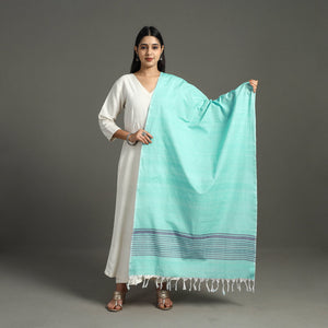 Blue - Chendamangalam Kuriappilly Cotton Handloom Dupatta 04