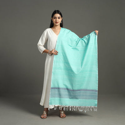 Blue - Chendamangalam Kuriappilly Cotton Handloom Dupatta 04