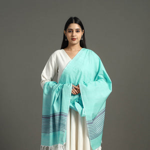 Blue - Chendamangalam Kuriappilly Cotton Handloom Dupatta 04