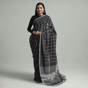 Black - Godavari Jamdani Cotton Handspun Handloom Saree
