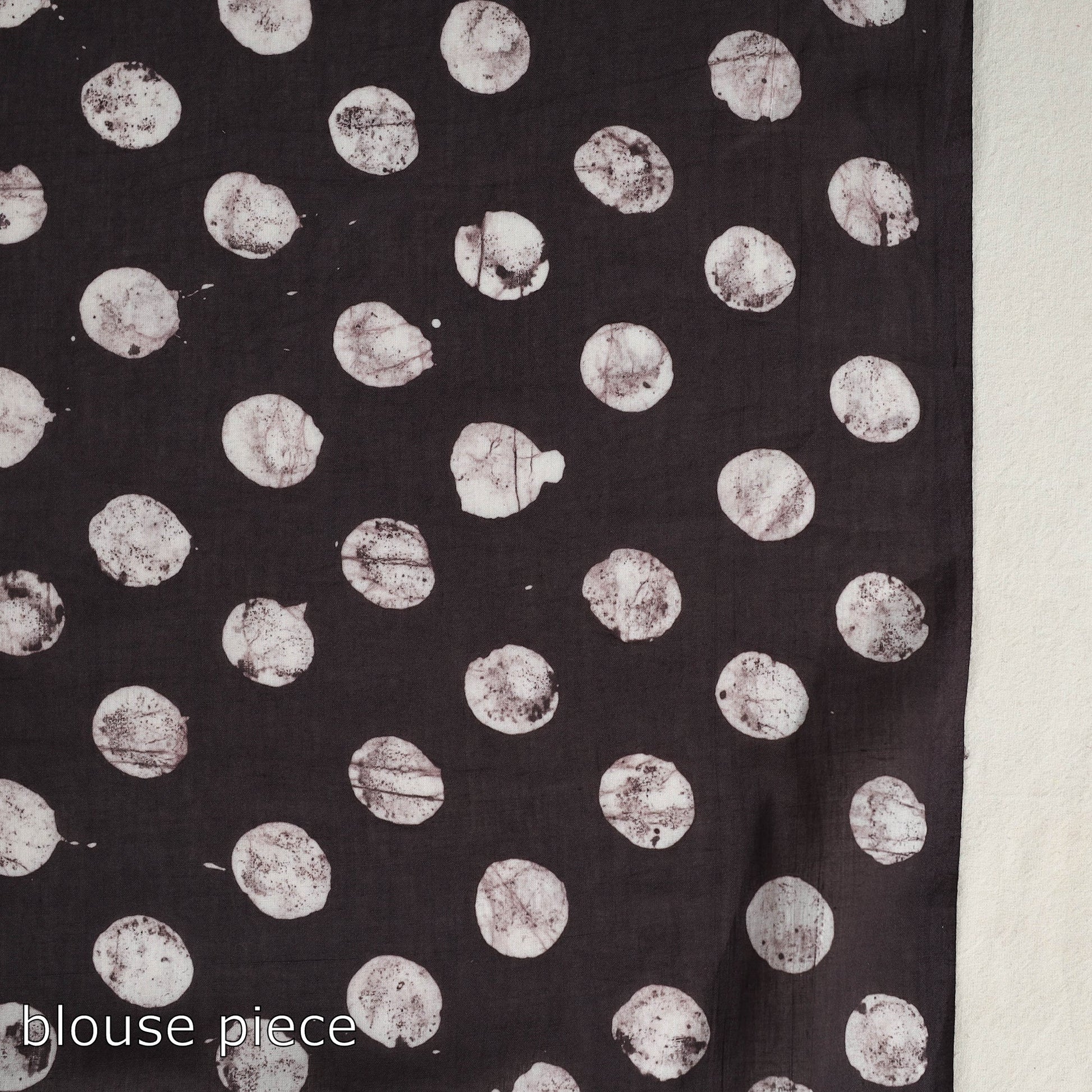 Brown - Cotton Hand Batik Print Saree 11