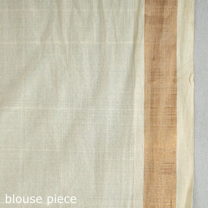 Beige - Traditional Venkatagiri Handloom Cotton Big Zari Border Saree with Thread Buti 20