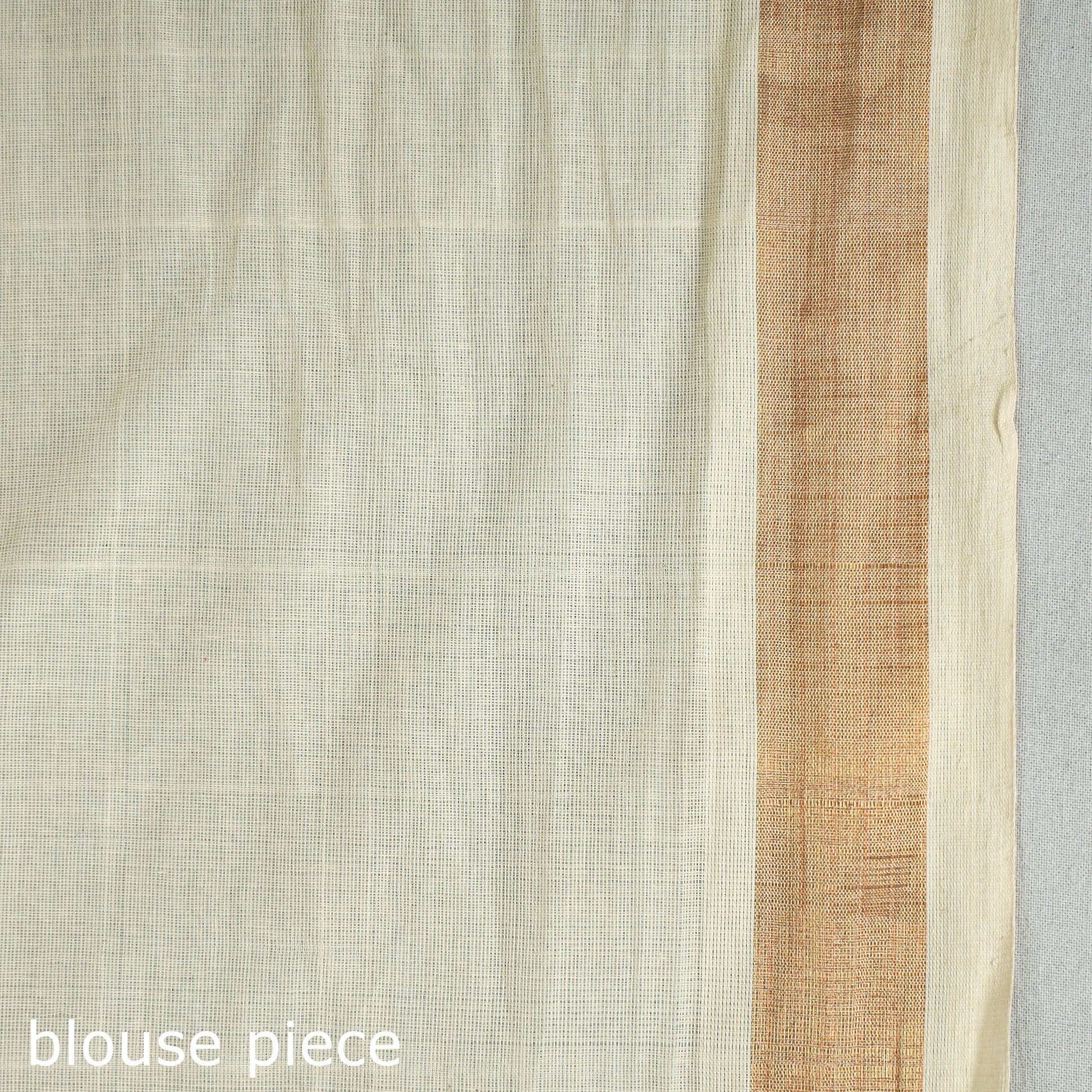 Beige - Traditional Venkatagiri Handloom Cotton Big Zari Border Saree with Thread Buti 20