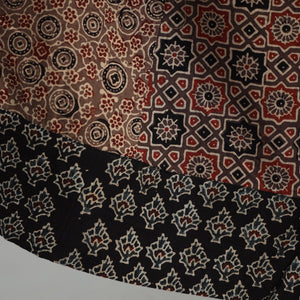 Brown - Ajrakh Block Printed 24 Kali Patchwork Cotton Long Skirt