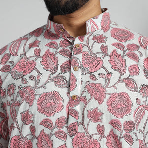 Block Print Cotton Sanganeri Kurta for Men (Long) 15