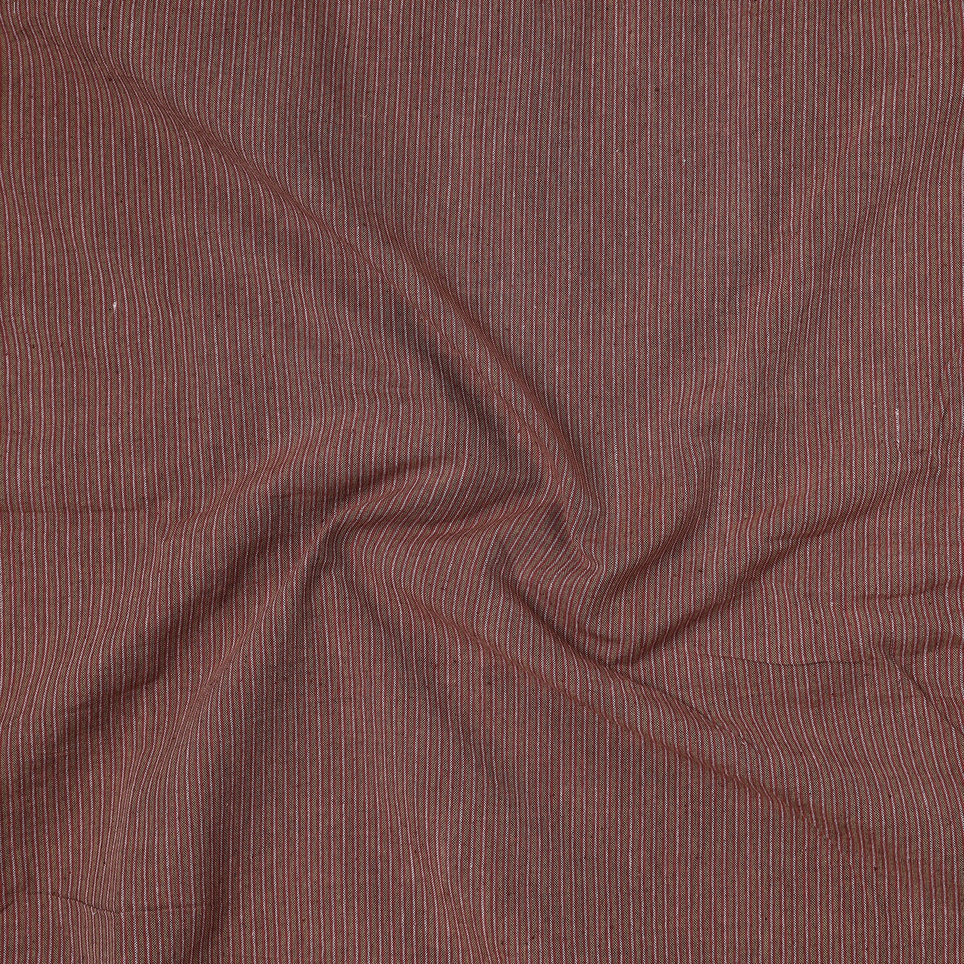 Brown - Jhiri Pure Handloom Cotton Precut Fabric (1.3 meter) 66