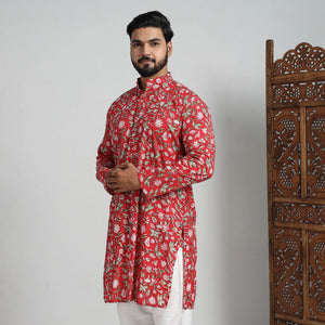 Block Print Cotton Sanganeri Kurta for Men (Long) 12