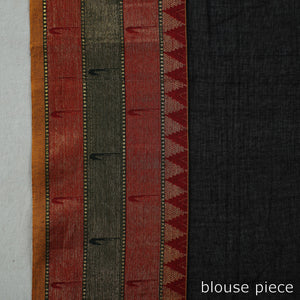 Black - Dharwad Cotton Saree with Zari Border 32