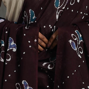 Brown - Cotton Hand Batik Print Dupatta 28