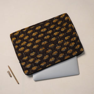 Brown - Handcrafted Quilted Laptop Sleeve (11 x 16 in) 01