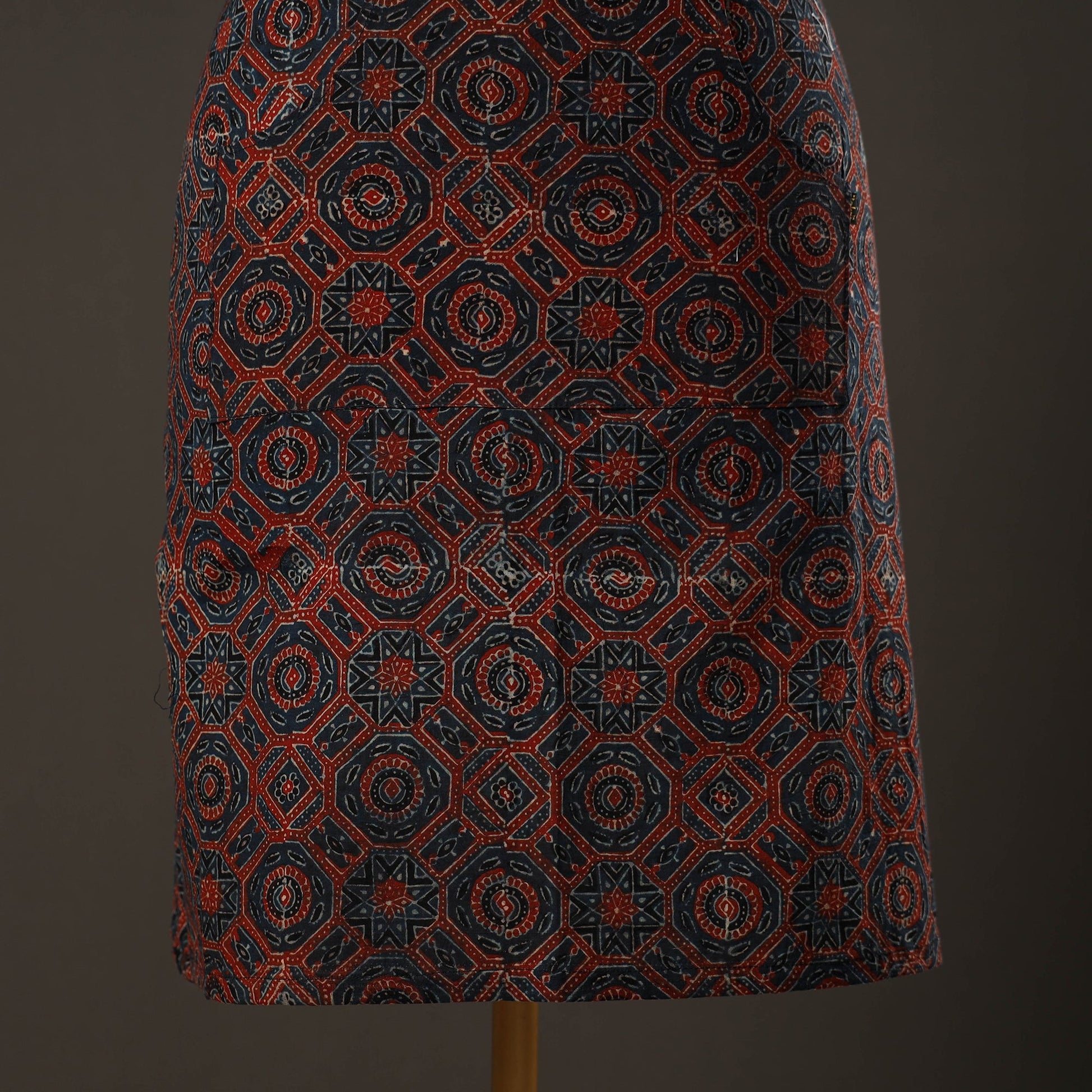Ajrakh Block Printed Cotton Apron with Pocket 47