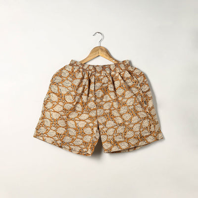 Brown - Block Print Cotton Unisex Bagru Shorts/Boxer 14