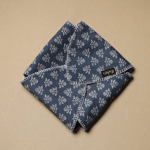 Blue - Hand Embroidered Cotton Roti Napkin 10
