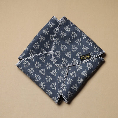 Blue - Hand Embroidered Cotton Roti Napkin 10